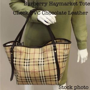 Burberry Haymarket Check Tote Vintage Handbag